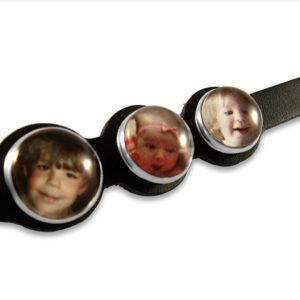three pictures of a child on a watch face