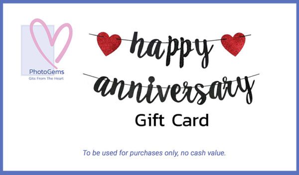 an anniversary gift card with two hearts on it