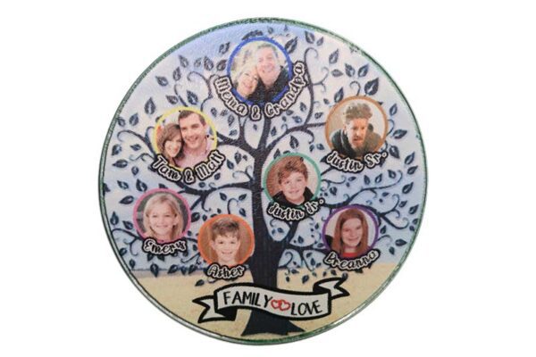 a family tree is shown on a plate